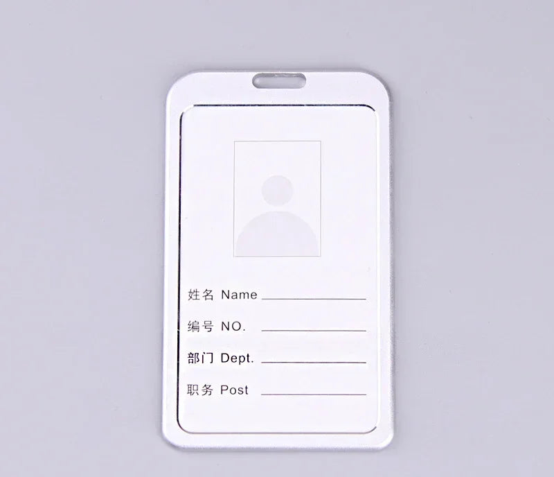 Office Metal Work Identity Badge ID Card Holder Aluminium Alloy Employee Name Cover Business Case Credit Card Holder Wallet
