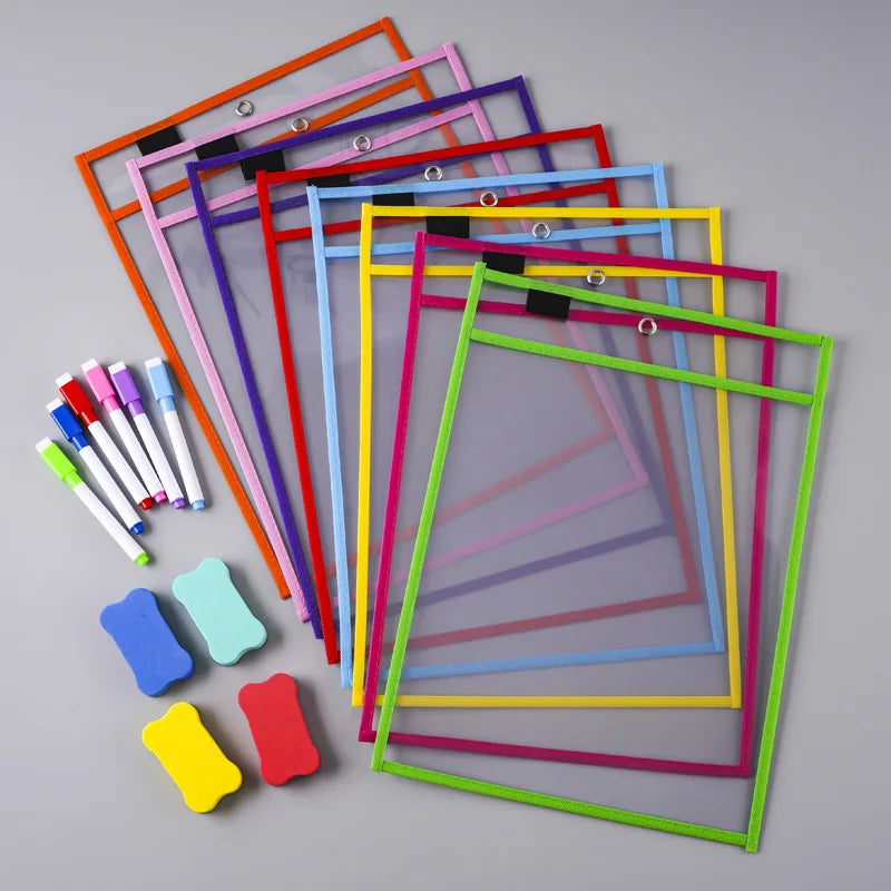 File Set Hanging Set Storage Bag Pet Transparent Dry Erase Bag Document Holder Clear Plastic Organizer Pouch