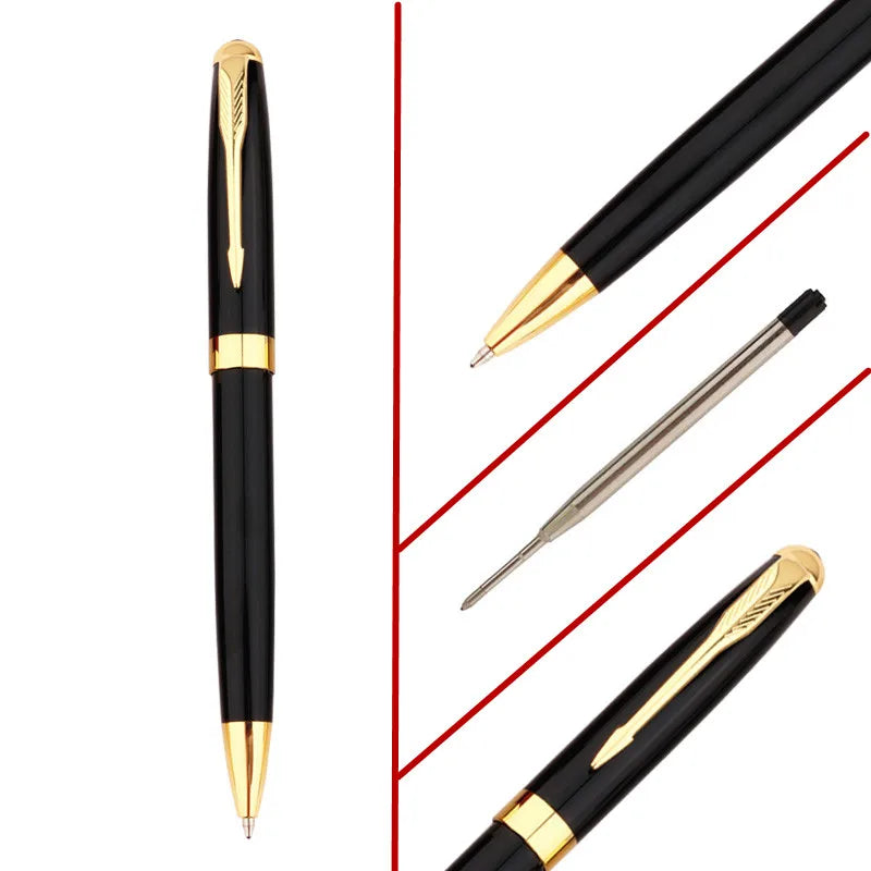 Luxury high quality 388 Black for stainless steel Business office school supplies Ballpoint Pen Golden Clip New