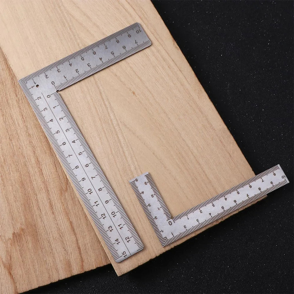 Stainless Steel L Square Ruler Measuring Tool High-Accuracy Metal Ruler Small Frame Double-Sided Mini Ruler Educational
