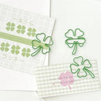 10Pc/set Ins Creative Design Clover Paper Clip Green Pink Color Scrapbook Paper Clip DIY Decor Photocard Memo Pad Fixed Clip Pin