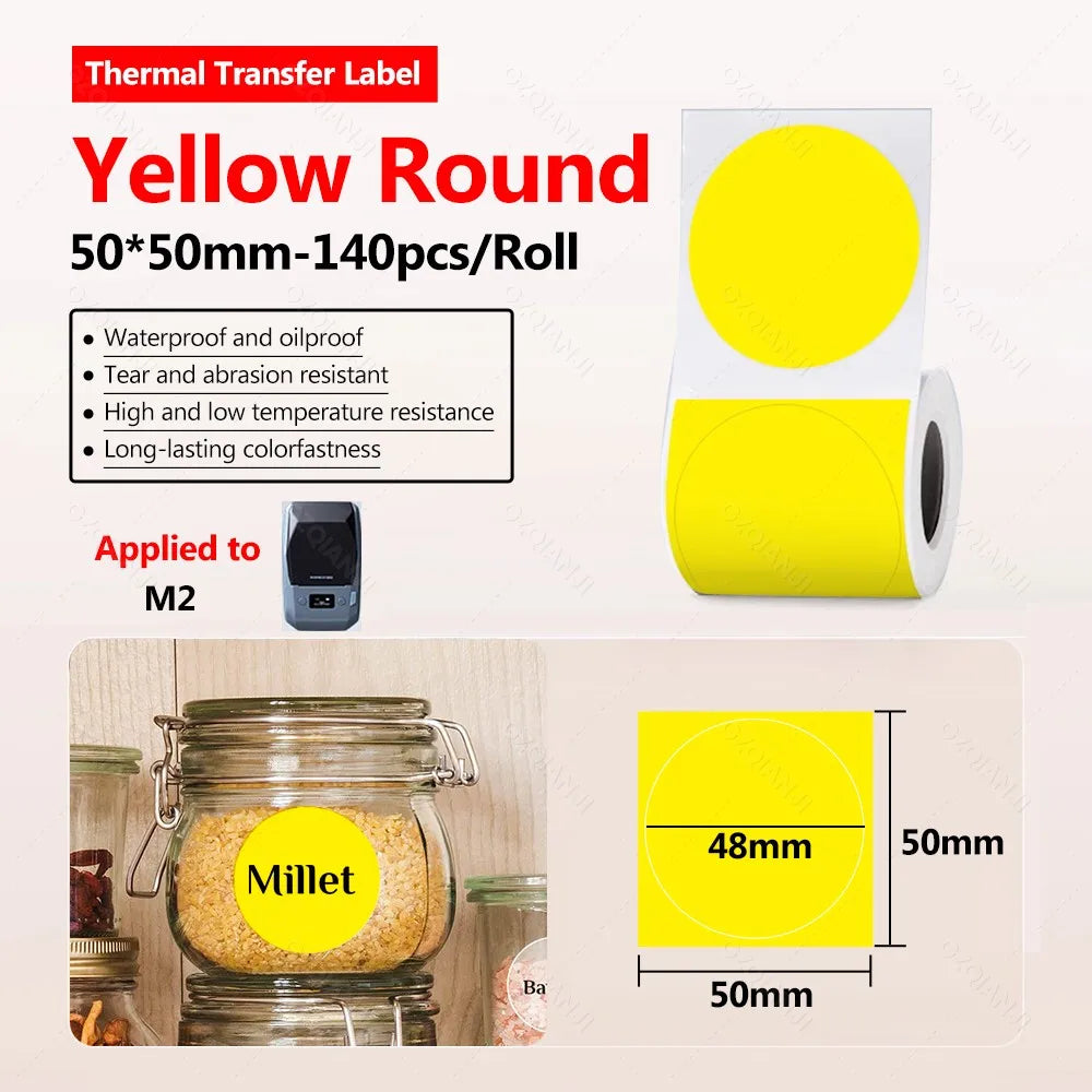Niimbot M2 Label Printer Color Thermal Transfer Labels Sticker Paper Adhesive Network Organizer Jewelry Tag Label & Color Ribbon