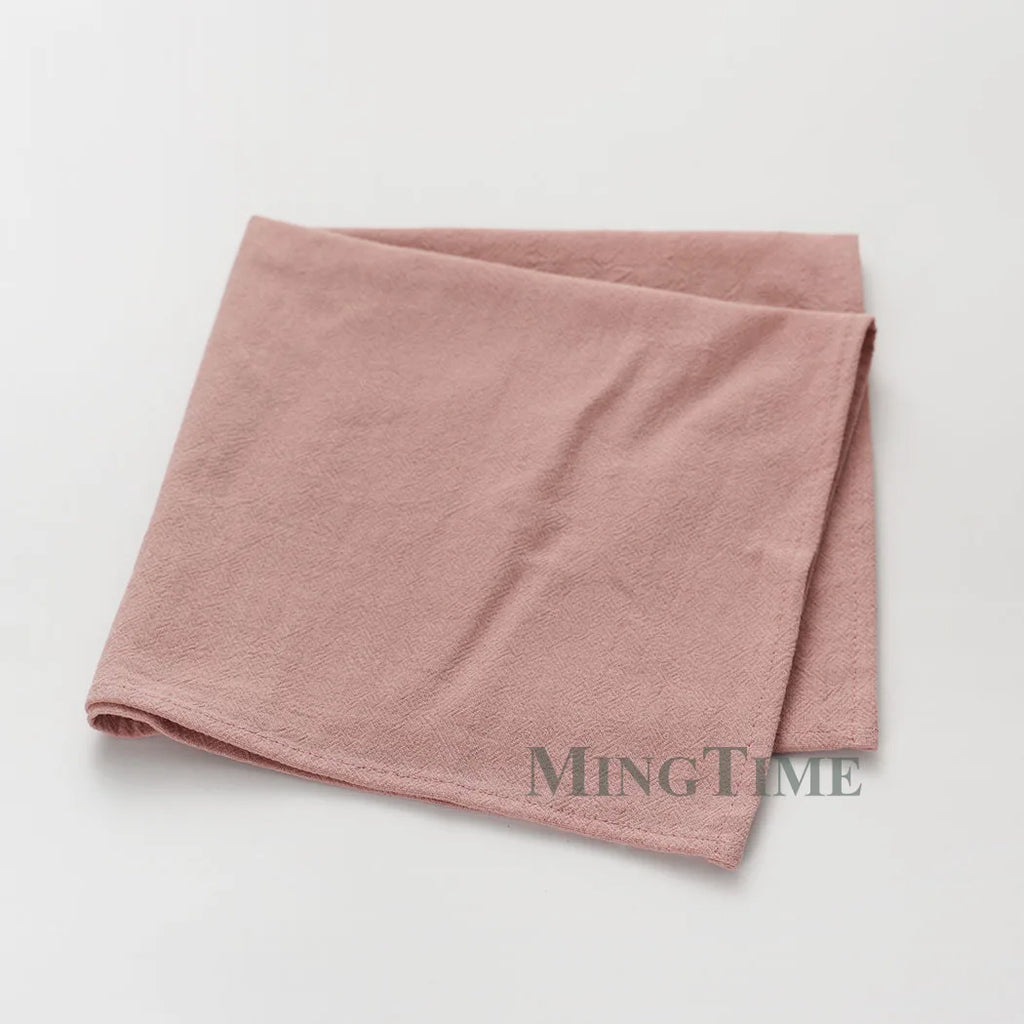 12pcs Napkins 40X40CM Plain Washed Cotton Tea Towel Dining Place Mats Wedding Party Christmas Linen Kitchen Cloths Table Decor