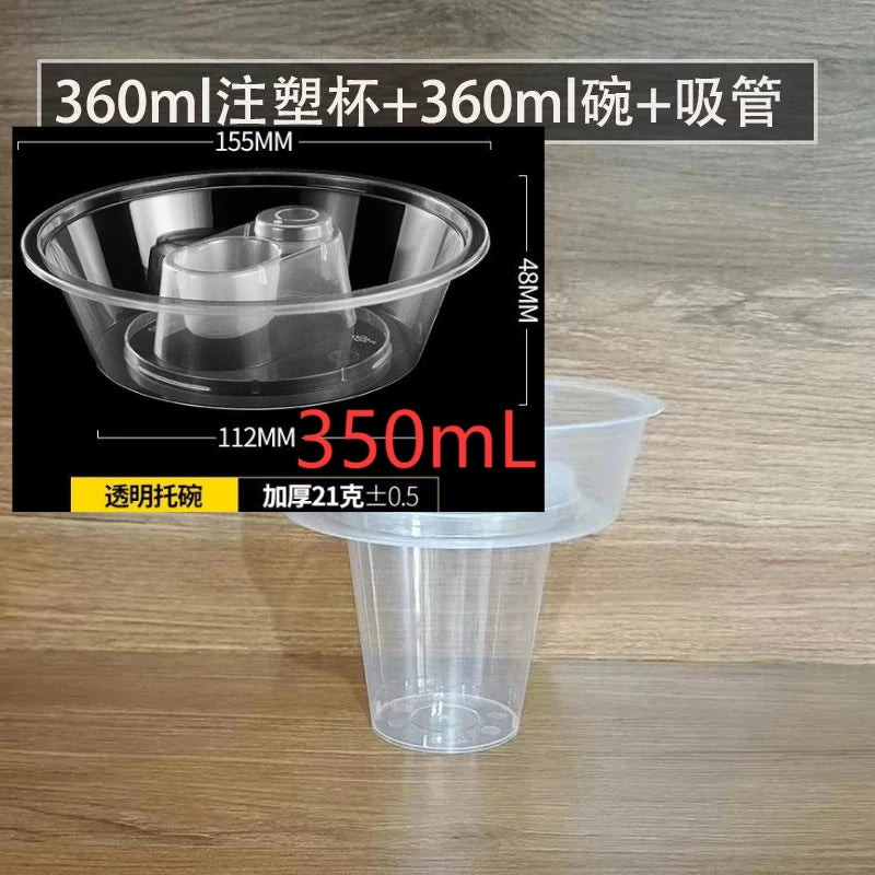 50pcs Disposable Hot Pot Cups Fried Chicken Fruit Creative Cup Holder Bowl Drink Cup Packaging Takeout Disposable Milk Tea Cups