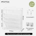 5 Pocket Mesh Hanging Wall File Organizer, Wall Mounted Mail Paper Document Folder Holder,Magazine Rack for Office Home School.