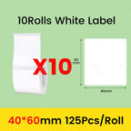3/5/10 Rolls NiiMbot B21 B1 Label Printer Paper Roll Waterproof Anti-Oil Tear-Resistant Price Tag Pure White Sticker Papers