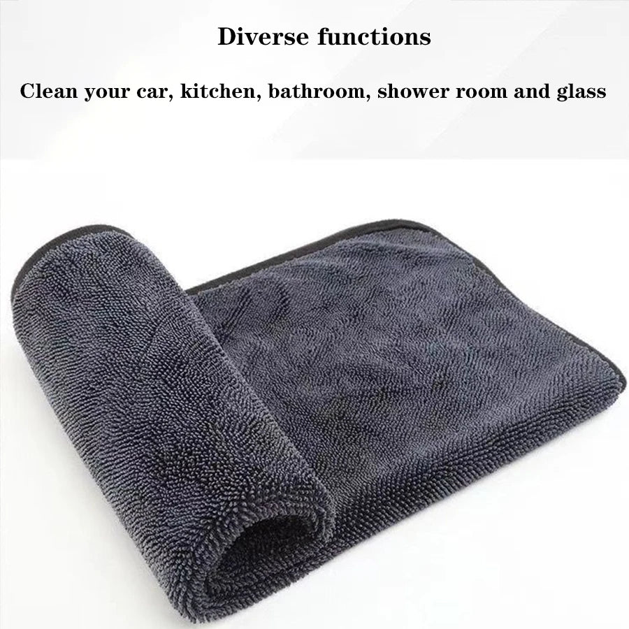 1/2/3/5 Car Cleaning Towels, Microfiber Car Towels, Vehicle Cleaning Cloths, Strong Water-Absorbing Car Glass Cleaning Towel Supplies