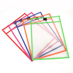 Reusable File Dry Erasable Pockets with Erasable Pen Kids Transparent  Pocket A4 Letter Hanging PET File for Teaching Supplies
