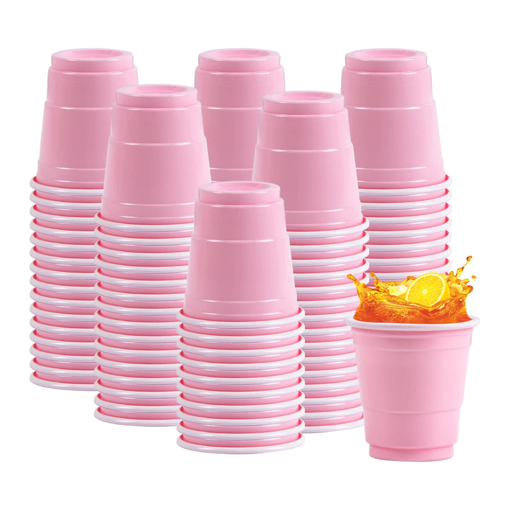50pcs Mini Plastic Disposable Cups Drinking Cups Wine Cup for Celebration Bachelorette Party Events Wedding Birthday Supplies