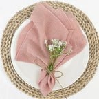 Set of 6 Cotton Cloth Napkins Gauze 30x30cm Fabric for Wedding Decor Everyday Use Dinner Tea Towel Table Village Christmas Napki