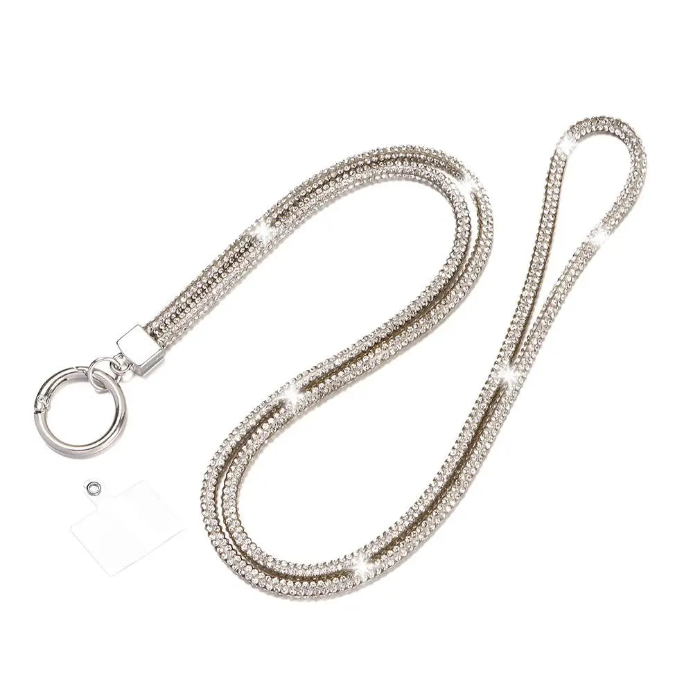 Glitter Rhinestone Phone Lanyard Phone Diamond Crystal Chain Straps Keychain Hanging Anti-lost Rope Mobile Phone Strap