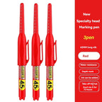 1-12 PCS 45mm Tip Waterproof Long Head Marker Pen Quick-Dry Ink for Woodworking Construction, Deep Hole White Black Red Blue