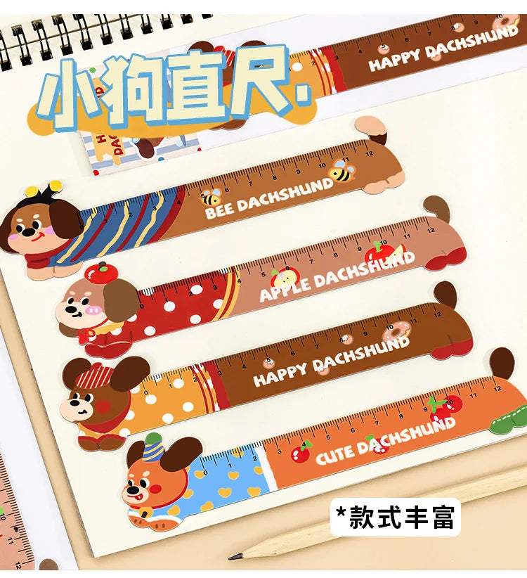 Cartoon Strip Puppy Magnetic Bookmark Ruler Student Cute High-value Bendable Ruler Special-shaped Magnetic Ruler
