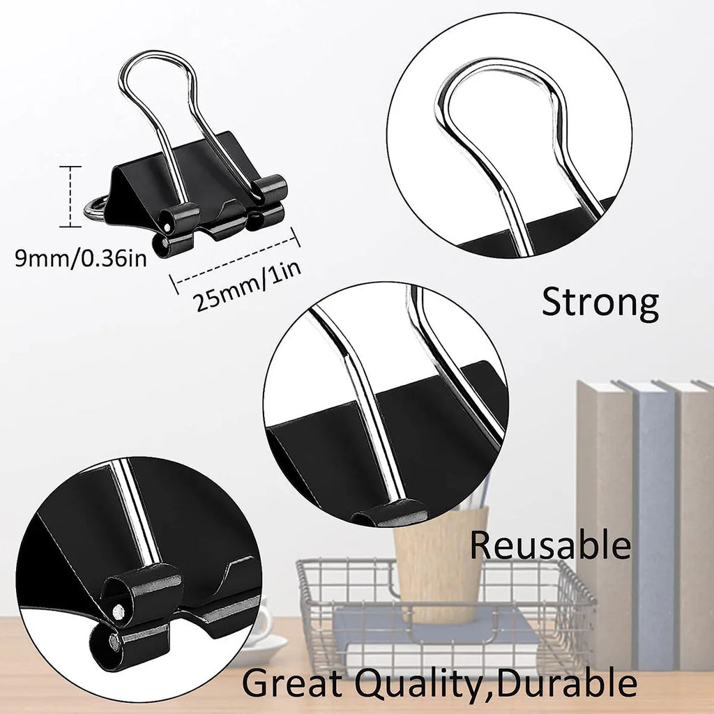 12Pcs/1BOX Binder Clip Clamps Long Tail Combination Folder Bookmark Paper Ticket Clips Effortless School Office Supplies