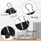 12Pcs/1BOX Binder Clip Clamps Long Tail Combination Folder Bookmark Paper Ticket Clips Effortless School Office Supplies
