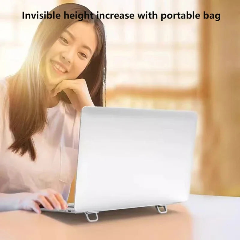 Universal 1 Pair Foldable Laptop Stand Home Invisible Non-slip Notebook Bracket Aluminium Alloy for MacBook HP Dell Lenovo