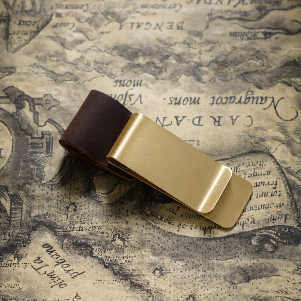 Metal Leather Pen Holder Brass and Stainless Steel Pencil Clip for Genuine Leather Notebook Journal Diary