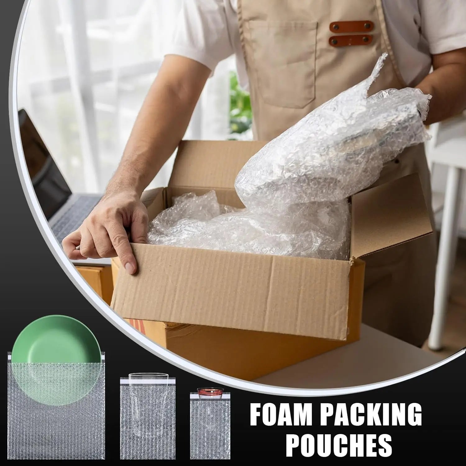 Self-sealing Plastic Shockproof Shipping Bag Self-adhesive Transparent Bubble Mailers  Bubble Foam Packing Bags Cushioning Bag