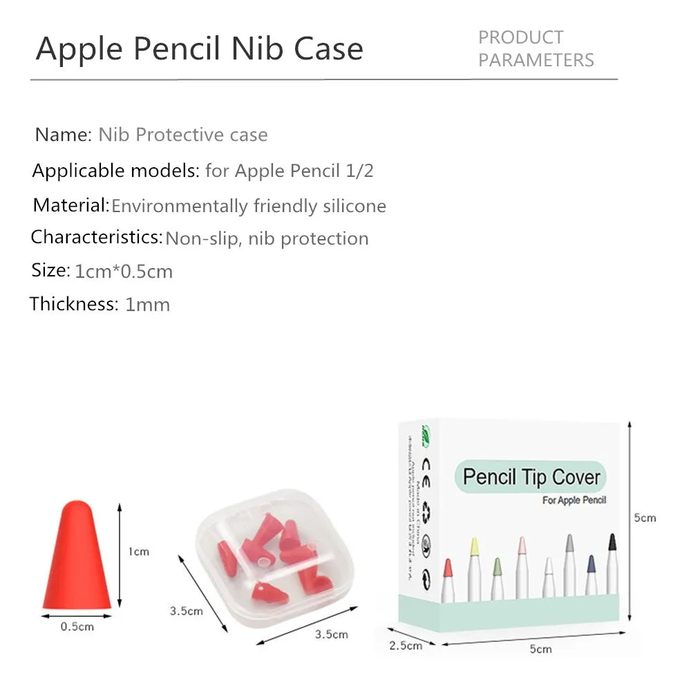 8pcs Soft Silicone Nib Cover For Apple Pencil 1 2 Tip Case Sleeve For Apple Pencil 1st 2nd Gen Touchscreen Stylus Pen Nib Case