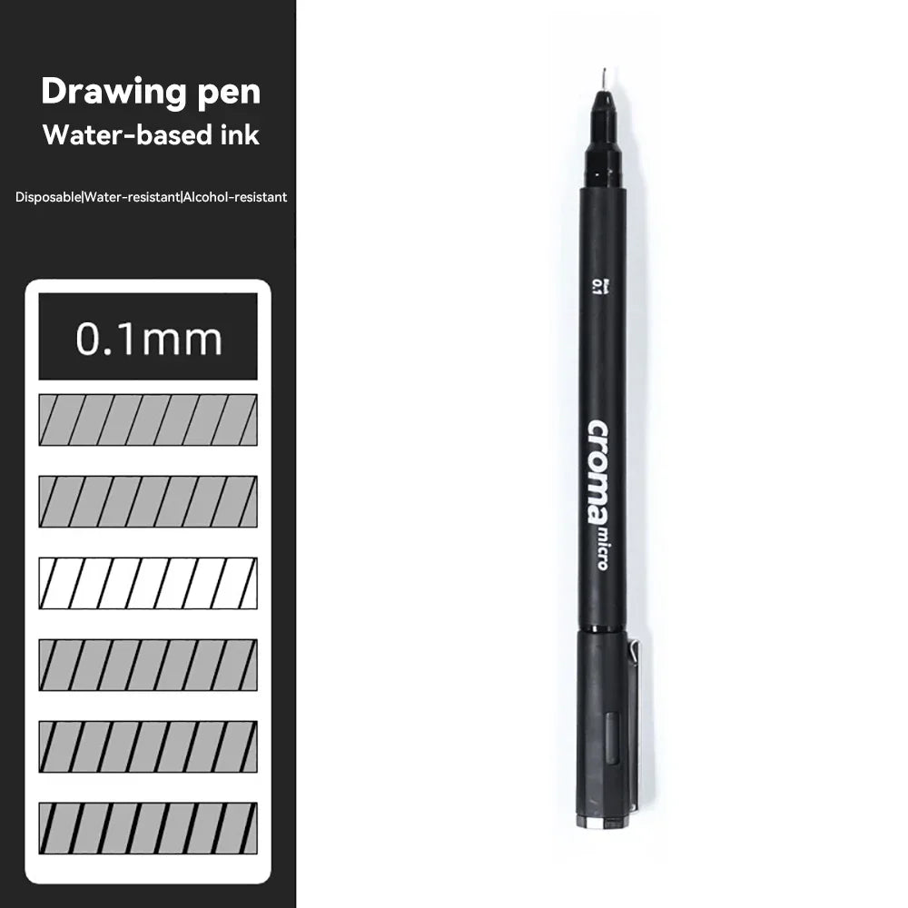 Pigment Liner Pigma Pen 0.1mm/0.03mm/0.05mm/0.5mm/1mm Different Tip Black Fineliner for Sketching Drawing Micron Ink Marker Pen