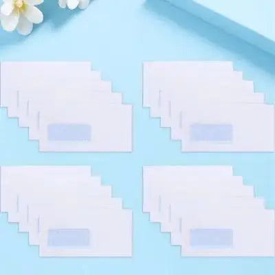 50Pcs Self-Sealing Security Envelopes Left Window Design Peel Seal Business Mailing Document Invitation Stationery Privacy