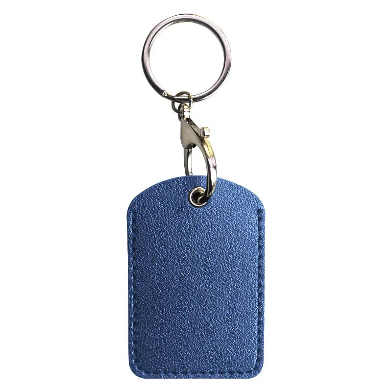 1PCS PU Leather Mini Card Holder Keychain Key Ring Door Lock Access Tags ID Card Case Keychain Access Card Bag Key Tag Ring