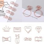 50/20pcs Love Diamond Crown Envelope Stationery Photo Tickets Office Supplies Metal Book Paper Clip Paperclips Mini Binder Clips