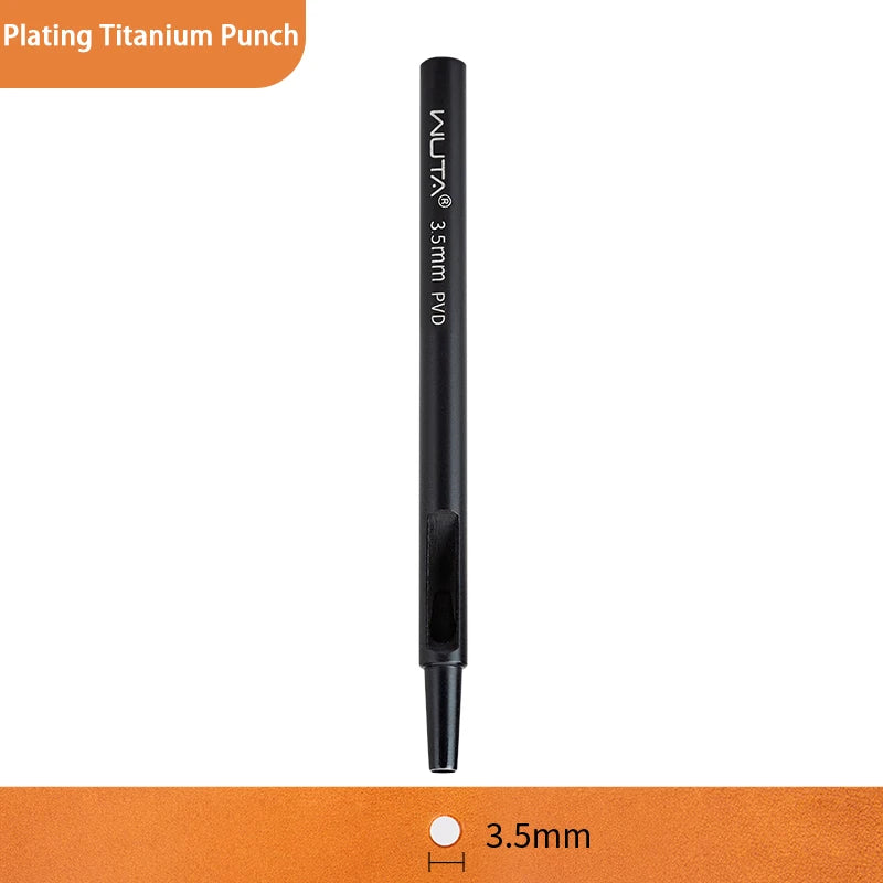 WUTA 1PC Leather Punching Tool Round Hole Hollow Puncher Black Titanium Plated Anti-rust DIY Craft Tool for Belt,Watch Band