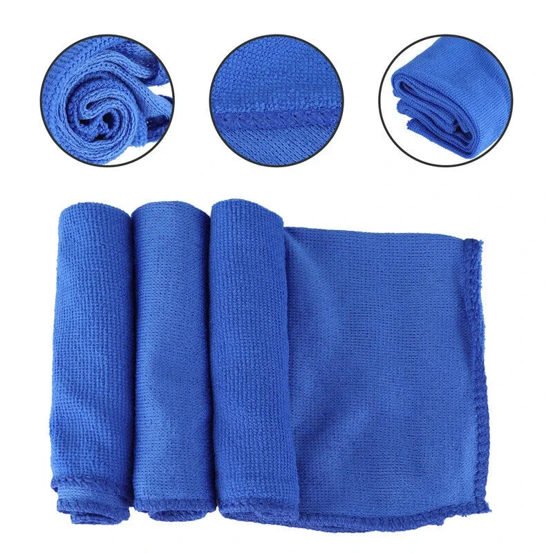10/200PCS Microfiber Car Cleaning Towels Super Absorbent Car Drying Cloth Household Car Care Detailing Hemming Towel Duster Rags