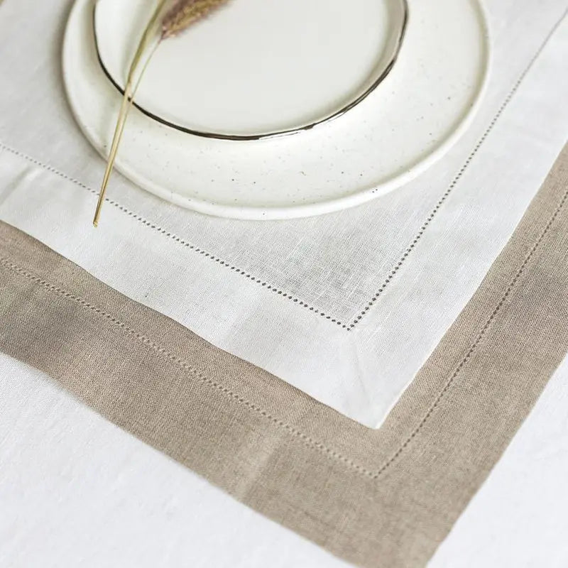 6 Pieces White Hemstitch Napkins Cocktail Napkin For Party Wedding Lace Napkin Table Cloth Linen Napkins Cotton Napkin