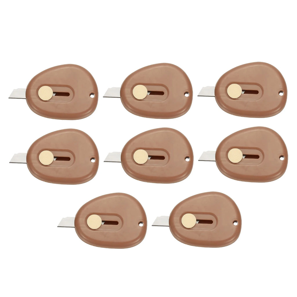 4/8Pcs Mini Box Cutters Retractable Small Utility Knife Portable Cute Letter Envelope Opener with Keychain Hole Office Supplies
