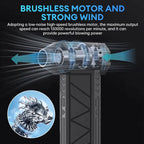 130000RPM Dust Blower Violent Fan With LED Light Powerful Handheld Rechargeable  Blower Electric Air Duster 3 Speed 52 m/s