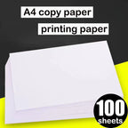 100Sheets 70G Blank Draft Paper A4 Copy Paper White Printer Paper Office Paper Practice Paper for Student A4 DIY Paper