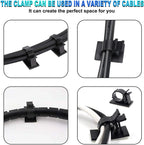 Adjustable Cable Organizer Self Adhesive Cable Clips Table Cable Management Cord Holder For Car PC TV Charging Wire Winder Clamp