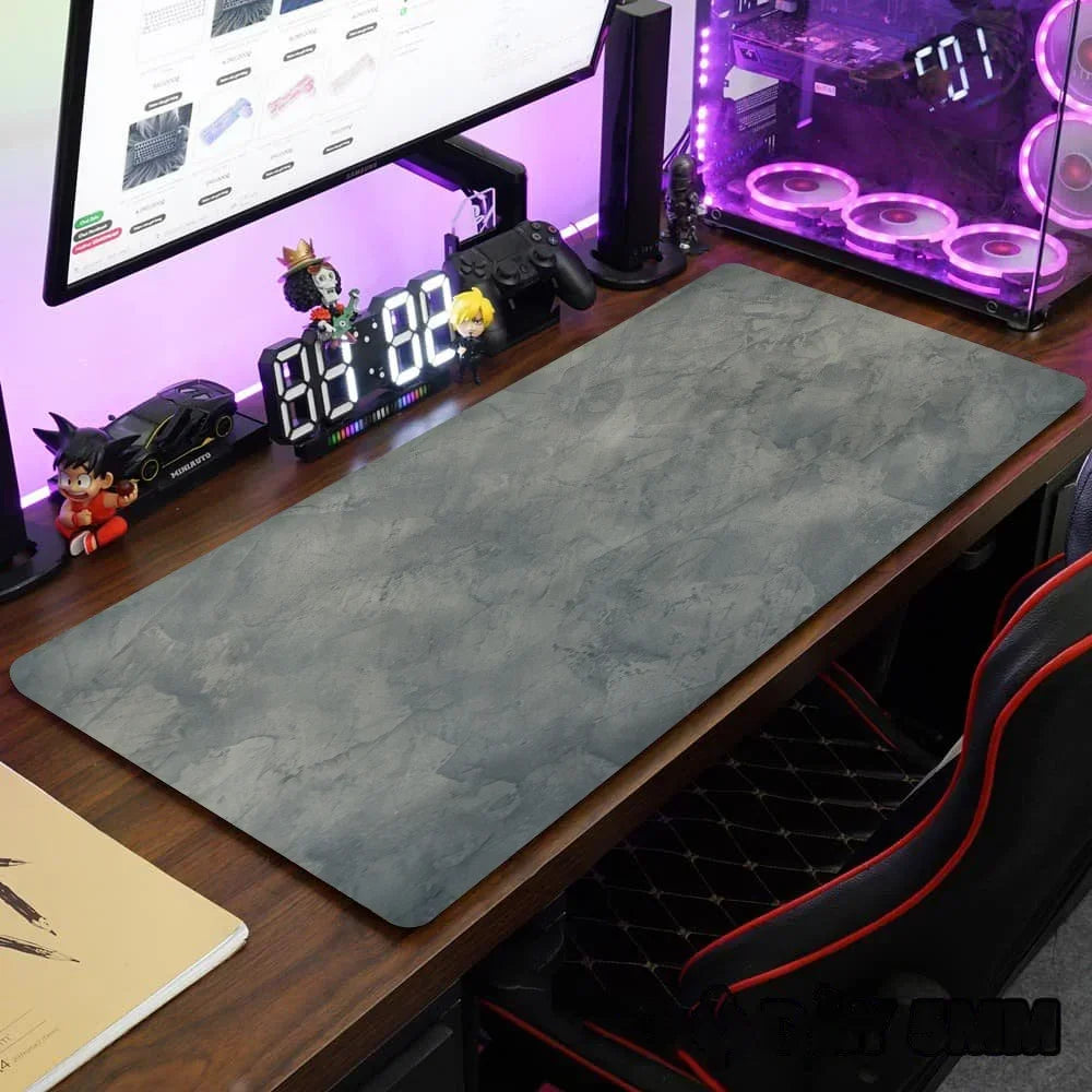 Large size table mat HD printing anti-slip design xxl desktop keyboard table mat gray series game mouse pad lock edge