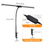 3/2/1-head Eye Caring Architect Lamp with Clamp Computer Monitor Flexible Gooseneck Colour-adjustable Table Lamp for Home Office