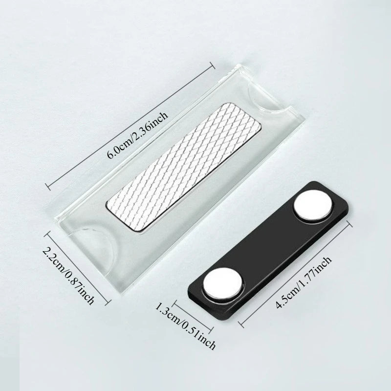 Cross-border hot-selling transparent acrylic magnetic name tag sleeve, reusable work badge, chest tag, magnetic badge