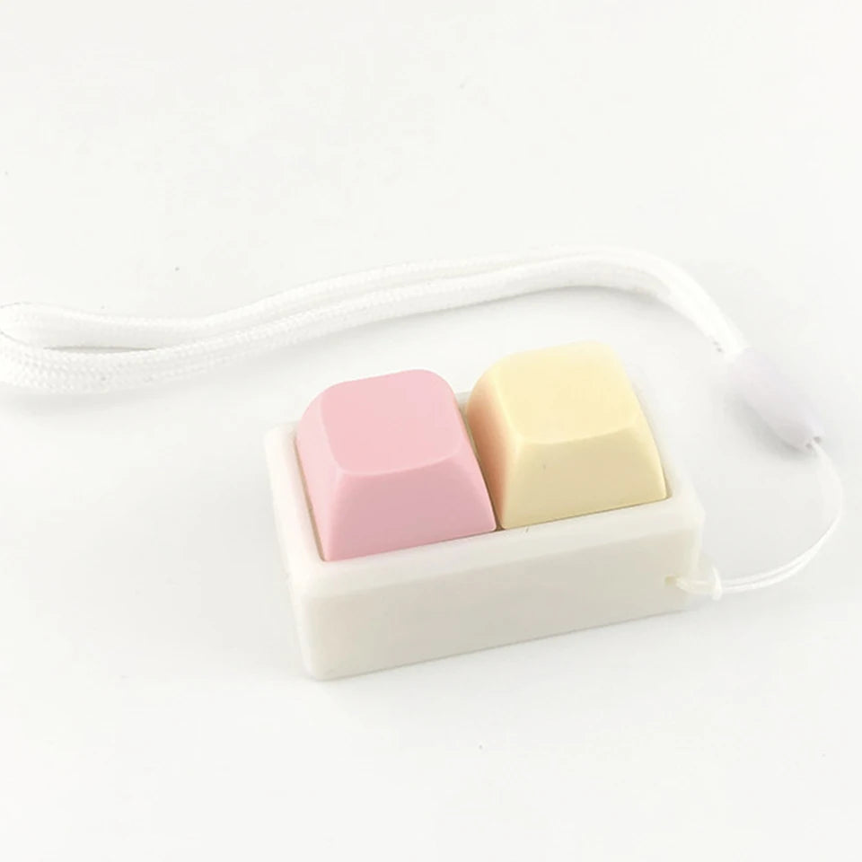 ZAKOL New 2/3/4 Keys Finger Keyboard Keycap Stress Relief Fidget Keychain Pass The Time Key Button Pinch Toy Adult