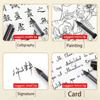 BAOKE S010 Liquid Calligraphy Pen Set 4 Tips Waterproof Pigment Ink Calligraphy Brush Pen