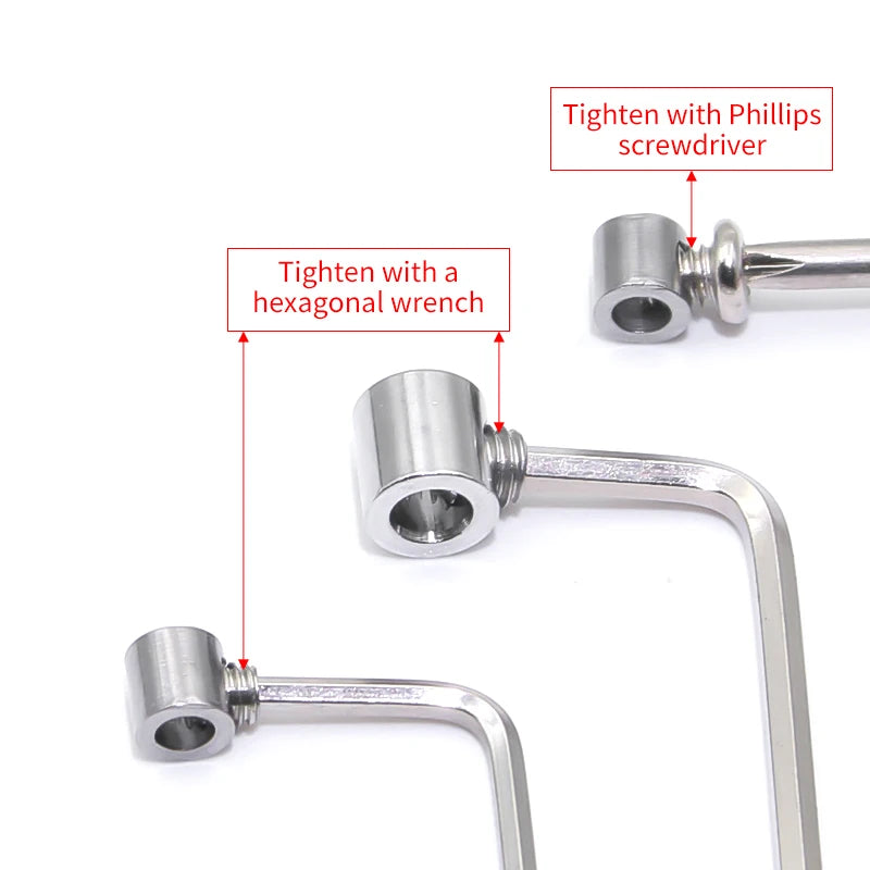 10-20pcs Steel Wire Rope Cable Clamp, Adjustable Metal Fixture Suitable for 1-4mm Stainless Steel Wire Rope