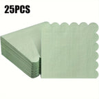 25/50/100Pcs 25X25cm Green Paper Napkin Soft Handkerchief Romantic Wedding Banquet Square Table Napkins Dinner Party Decoration