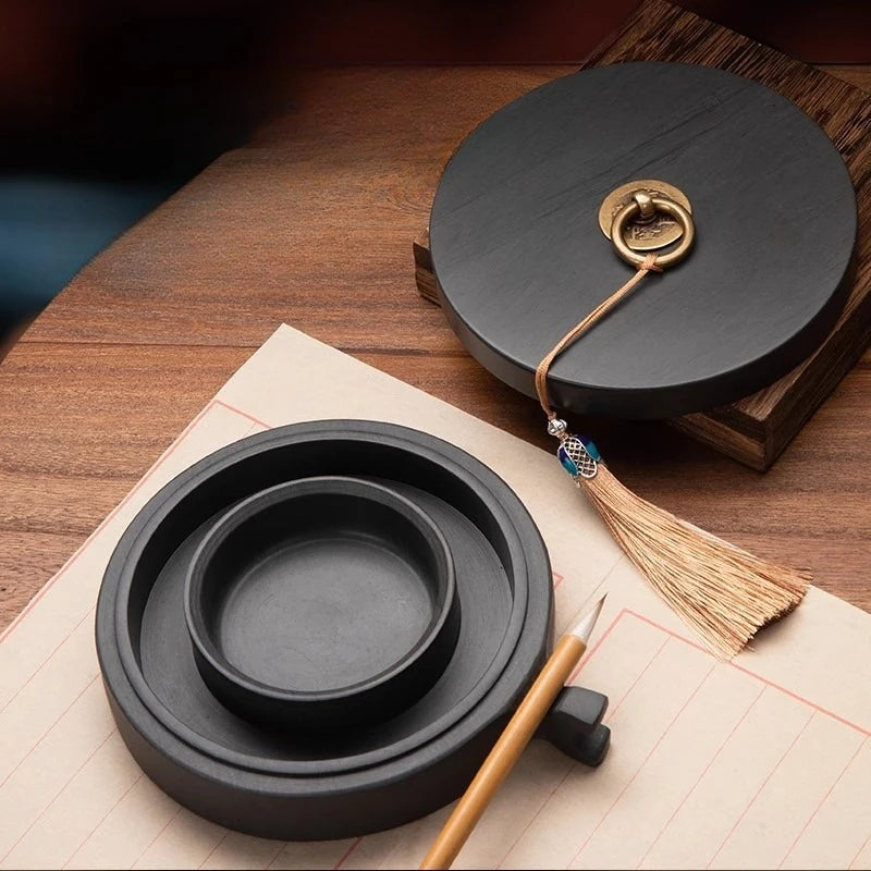 Double Circle Moisturizing Anti-evaporation Non-drying Ink Inkstone Brush Ink Calligraphy Special Belt Cover