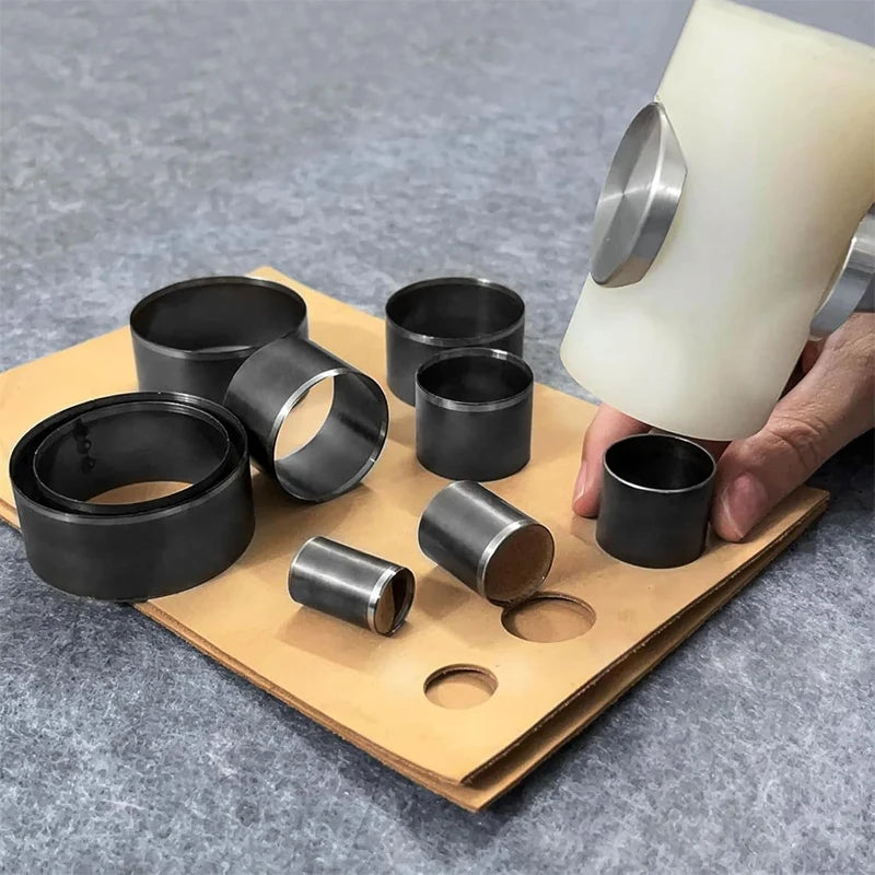 30 Sizes Round Hole Punch(1-50mm), Hollow Punch Cutter Tool Set with Storage Case, Leather Hole Punch, Leather Craft Die Cutter