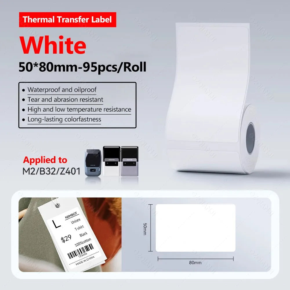 Niimbot M2 Label Printer Color Thermal Transfer Labels Sticker Paper Adhesive Network Organizer Jewelry Tag Label & Color Ribbon