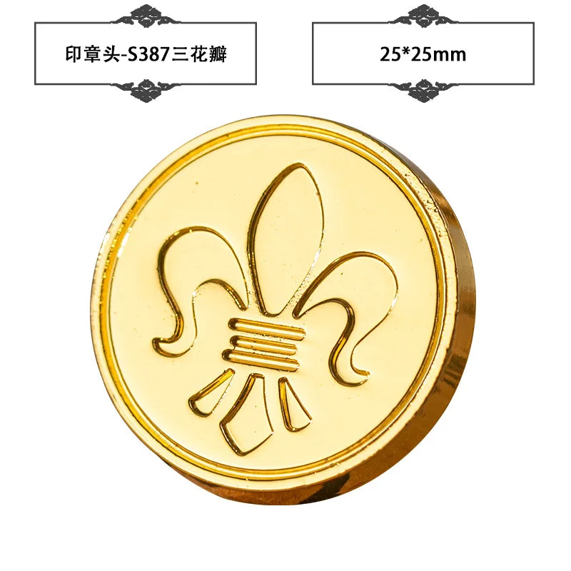 Plant Wax Stamp Seal Wax Print Thick Copper Head Carved Sealing Tool Holiday Party Invitation Letter Wedding Decorative