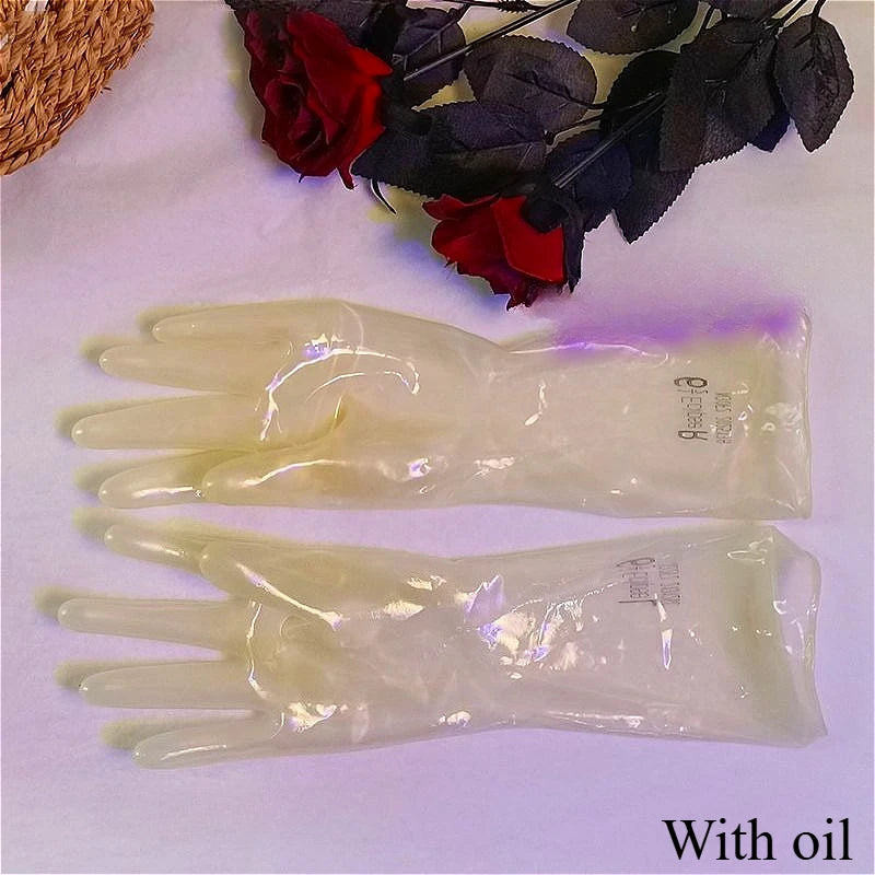Latex Gloves Ultra-thin Transparent Rubber Finger Gloves Adult Unisex Sexy Lingerie Accessories High Elasticity Tight Fitting