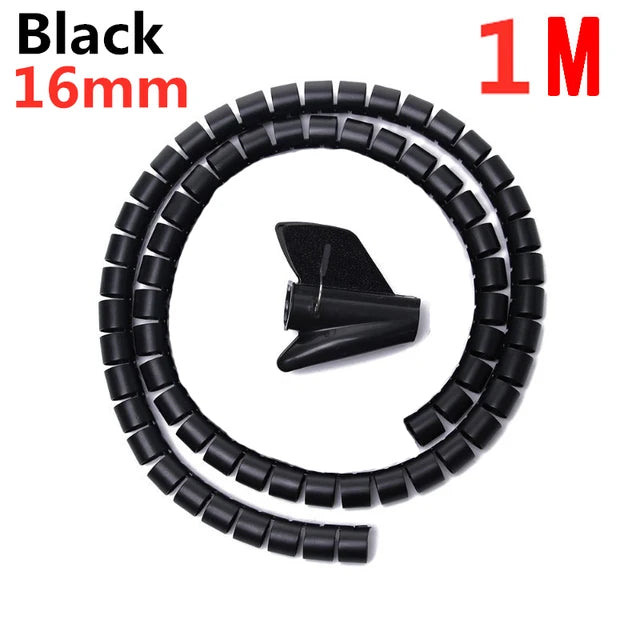 1/2M Flexible Spiral Cable Organizer Clips Storage Pipe Cord Protector Management Cable Winder Desk Tidy Cable Accessories Tools