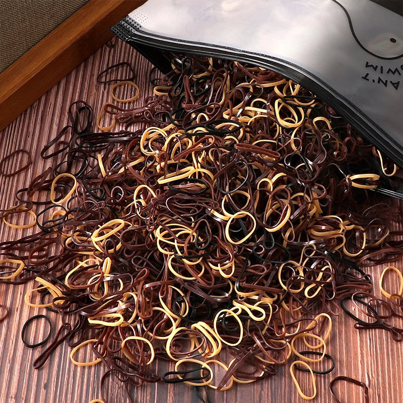 1000/2000pcs Girls Colorful Disposable Rubber Elastic Hair Band Ties Children Ponytail Holder Bands Kid Hair Accessories Leagues