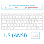 (Us American Style) Frosted Transparent White Mbp Keyboard Sticker Compatible with 13- 16inch MacBook Air/Pro Key Sticker Translucent Film to Prevent Keyboard Oiling