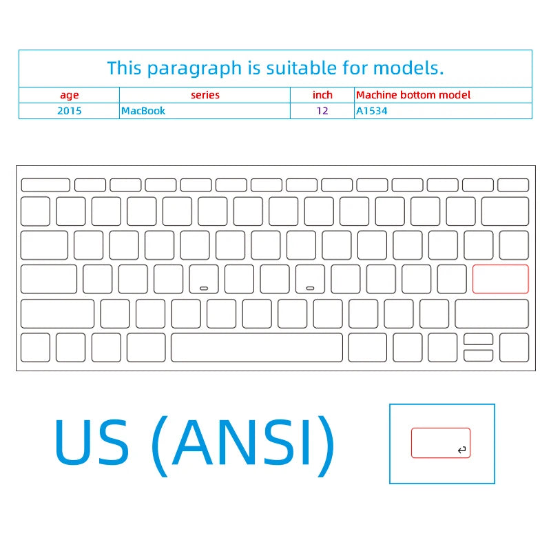 (Us American Version) Translucent Gray Mbp Suitable for Apple Mac Book Keyboard Stickers, Translucent Protective Stickers, Compatible with 13- 16inch MacBook Air/Pro